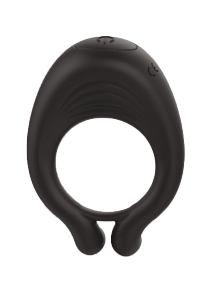 OCTAVE, Cockring Noir dans un silicone médical doux avec 1 mode de vibration - COR035BLK